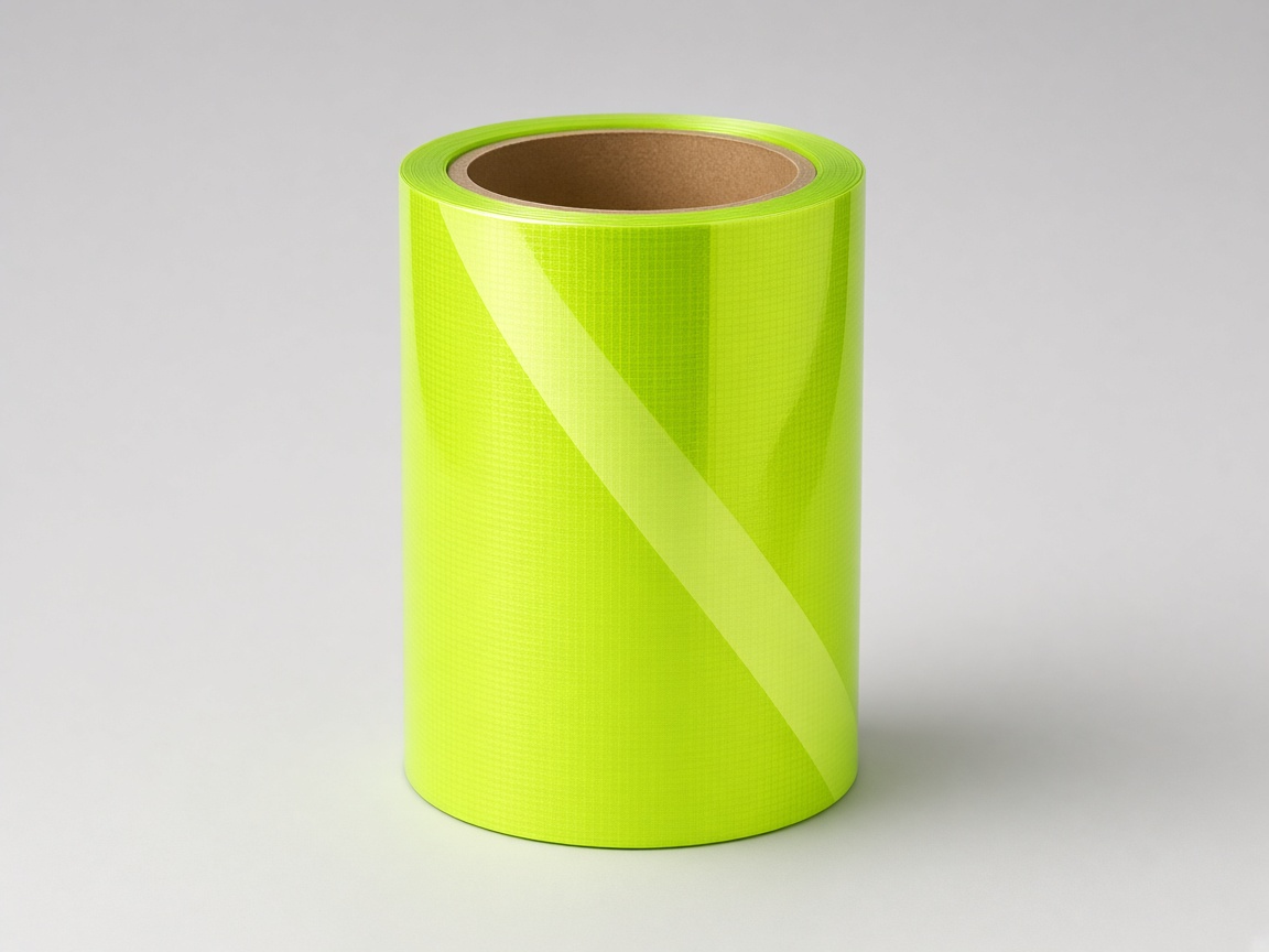 Fluorescent yellow-green reflective sheeting