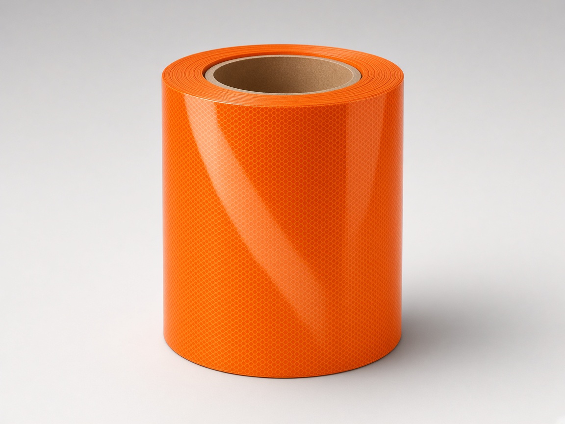 Orange work zone prismatic reflective sheeting